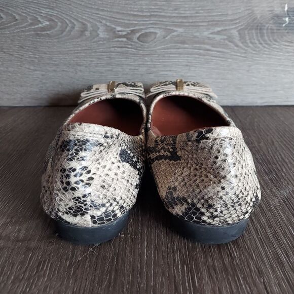 Cole Haan Elsie Snakeskin Elsie Bow Ballerina Flats Size 8B - Picture 5 of 9
